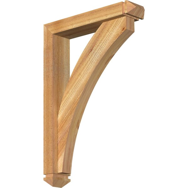 Ekena Millwork Thorton Arts and Crafts Rough Sawn Bracket w/ Offset Brace, Western Red Cedar, 4"W x 18"D x 26"H BKT0402X18X26THR03RWR - main